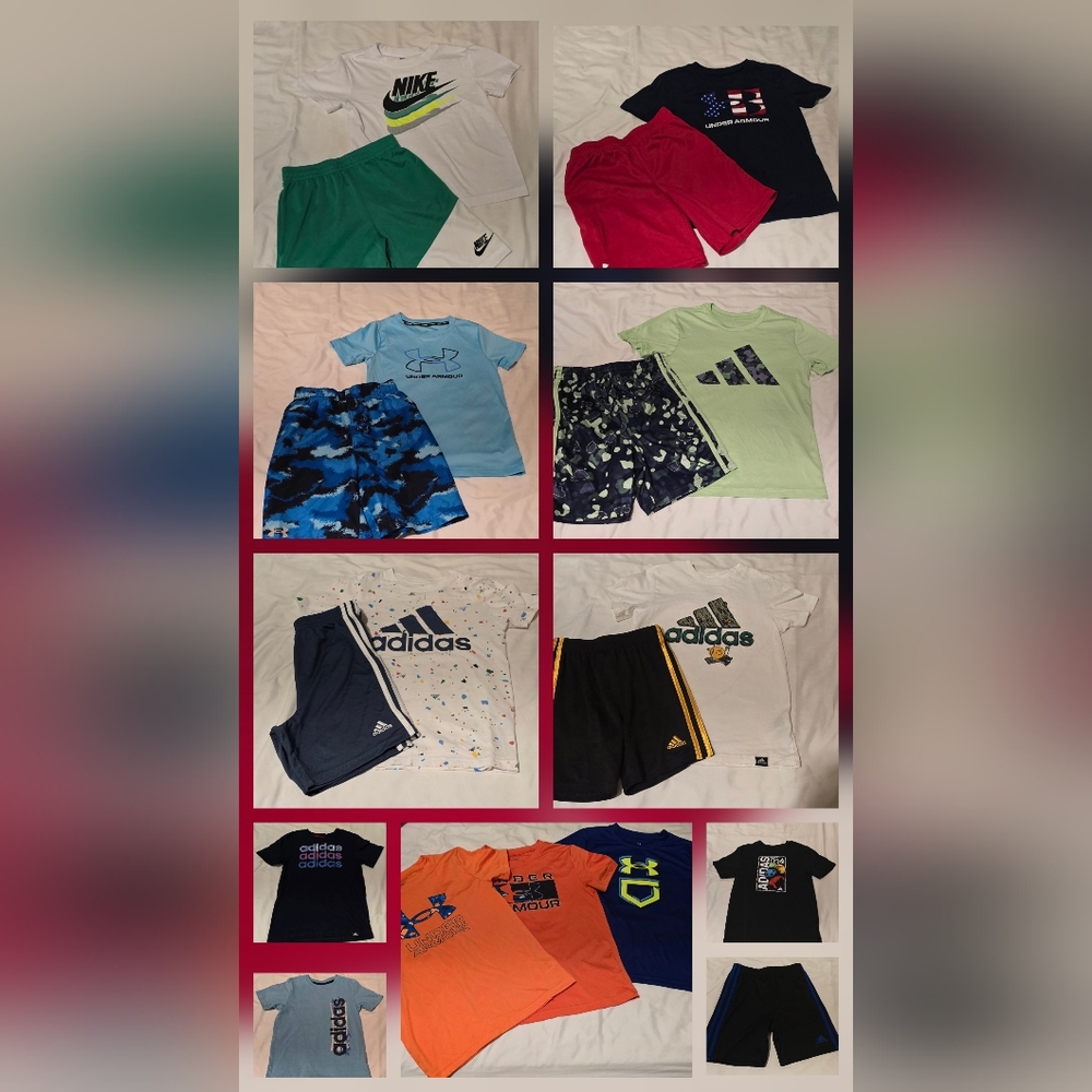 size 7 nike, adidas, under armour boys outfits